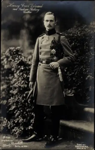 Ak Herzog Carl Eduard von Sachsen Coburg Gotha, Uniform, Messer