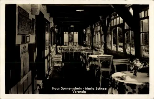 Ak Międzygórze Wölfelsgrund Schlesien, Haus Sonnenschein, Veranda