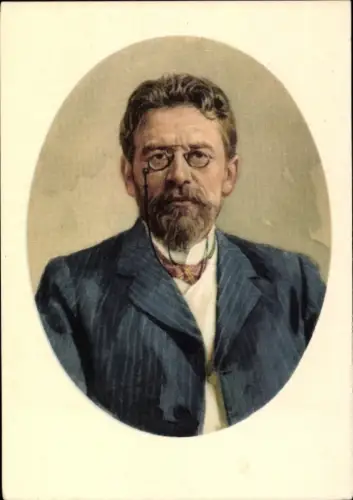 Künstler Ak Bondar, Schriftsteller Anton Pawlowitsch Tschechow, Portrait