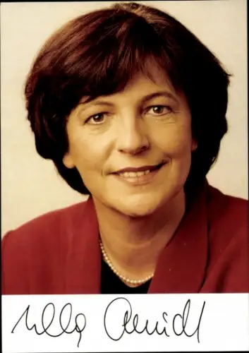 Foto Politikerin Ulla Schmidt, SPD, Ministerin für Gesundheit, Autogramm