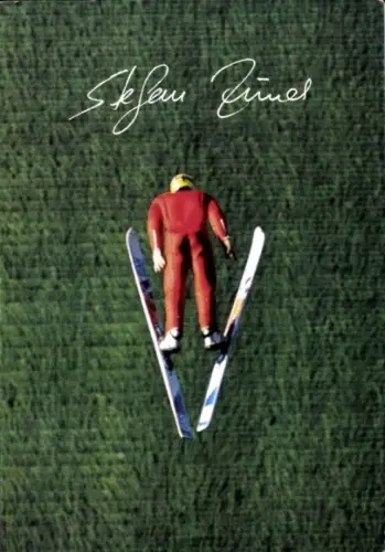 Ak Skispringer Stefan Zünd, Autogramm