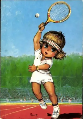 Künstler Ak Thomas, Michel, Tennisspielerin