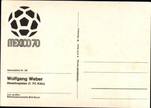 Ak Fußballer Wolfgang Weber, 1. FC Köln, Autogramm