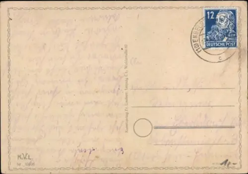 Künstler Ak Mädchen mit Reifen, Junge fährt Roller