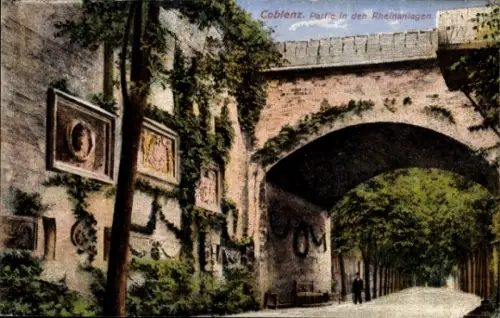 Ak Koblenz am Rhein, in den Rheinanlagen