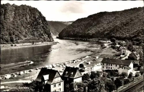 Ak St. Goarshausen am Rhein, Loreley, Rheintal