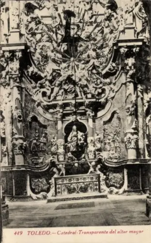Ak Toledo Kastilien La Mancha Spanien, Catedral de  Altar, Barocke Details, Kunstwerk