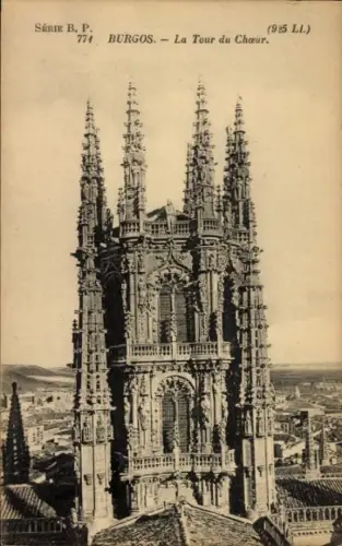 Ak Burgos Kastilien und León,  La Tour du Chour, hohe Türme,  Architektur