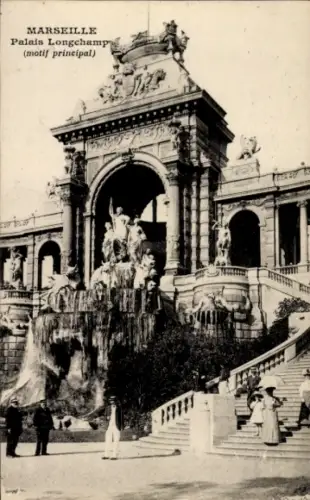 Ak Marseille Bouches du Rhône, Palais Longchamp