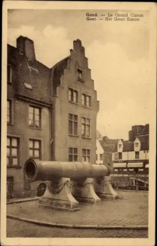 Ak Gand Gent Ostflandern, Großes Kanon,  Gebäude, sepiafarbene Fotografie