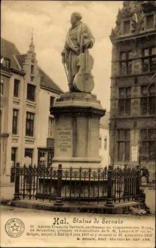 CPA Hal Brabant flamand Flandre, Statue de Servais