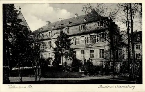 Ak Vallendar am Rhein, Pensionat Marienburg, Vallendara Rh, Gebäude, Bäume