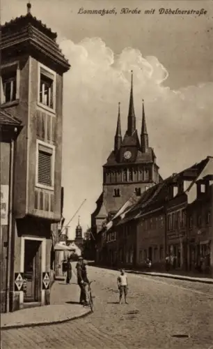 Ak Lommatzsch in Sachsen, Kirche, Döbelnerstraße