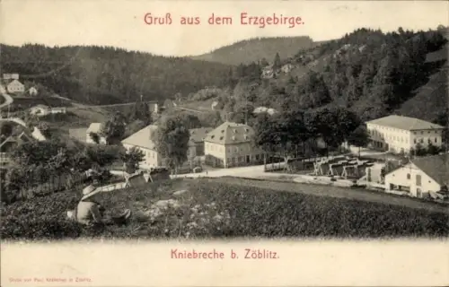 Ak Zöblitz Marienberg im Erzgebirge, Landschaftsaufnahme,  Kniebreche b. Zöblitz