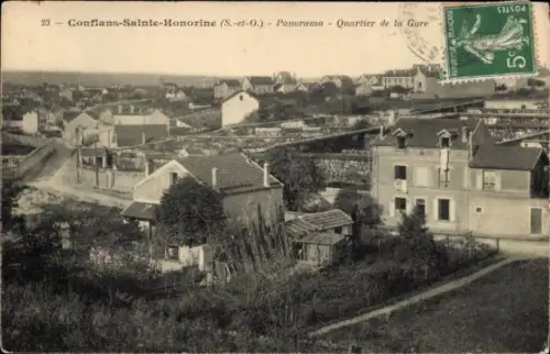 Ak Conflans-Sainte-Honorine Yvelines, Panorama, Quartier de la Gare