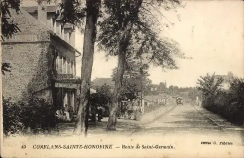 Ak Conflans-Sainte-Honorine Yvelines, Route de Saint Germain
