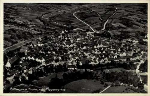 Ak Röttingen an der Tauber Unterfranken, Luftaufnahme