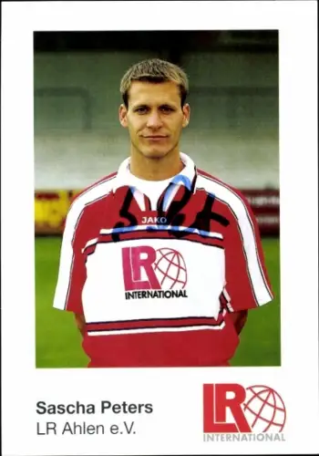 Autogrammkarte Fußballer Sascha Peters, Rot Weiss Ahlen, Autogramm
