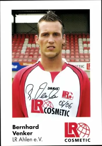 Autogrammkarte Fußballer Bernhard Venker, Rot Weiss Ahlen, Autogramm