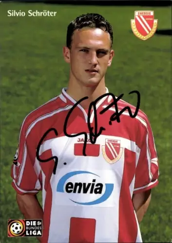 Autogrammkarte Fußballer Silvio Schröter, Energie Cottbus, Autogramm