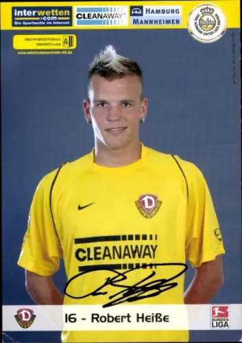 Autogrammkarte Fußballer Robert Heiße, SG Dynamo Dresden, Autogramm