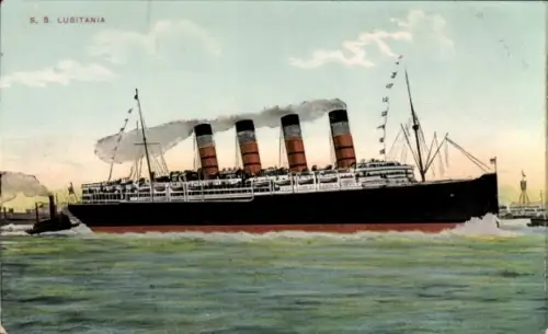 Ak Dampfschiff SS Lusitania, Cunard Line