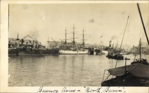 Foto Ak Buenos Aires Argentinien, Hafen, Segelschiff, Dampfschiffe