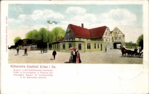 Ak Erlau in Sachsen, Kühnrichs Gasthof