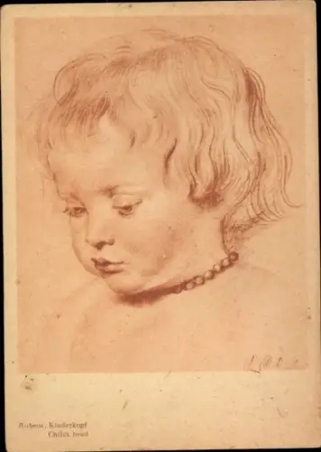 Künstler Ak Rubens, Kinderkopf