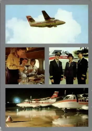 Ak Deutsches Passagierflugzeug, Interflug, Piloten, Stewardess