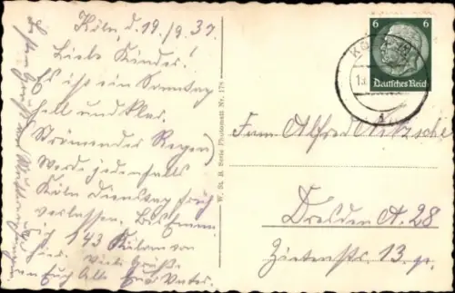 Ak Köln am Rhein, Köln am Rhein, Hindenburgbrücke, Stadtansicht, Flusslandschaft