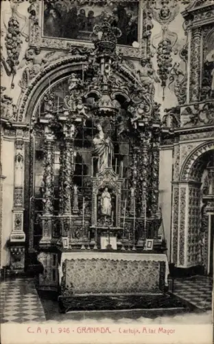 Ak Granada Andalusien Spanien, Kathedrale, Altar