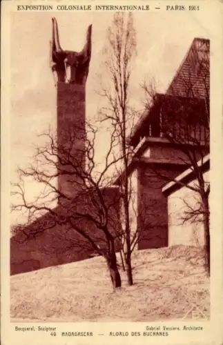 Ak Paris Frankreich, Exposition Coloniale Internationale 1931, Madagascar, Aloalo des Bucranes