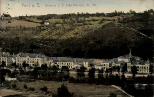 Ak Pirna an der Elbe, Pirna a. E., Kaserne d. 2. Feld-Art.-Rgts. Nr. 28.