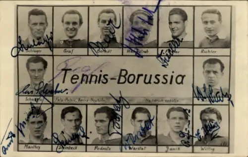 Ak Fußballspieler Tennis Borussia, Meister Gauliga Berlin Brandenburg 1941, Hanne Berndt, Autogramme