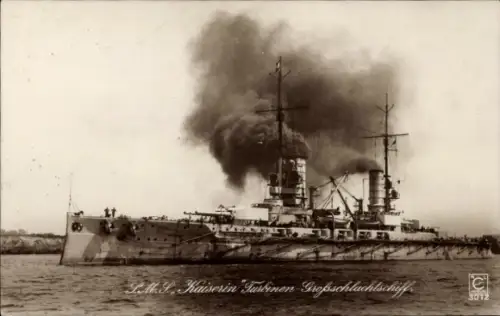 Ak Deutsches Kriegsschiff, SMS Kaiserin, Turbinen Großschlachtschiff, Kaiserliche Marine