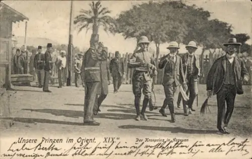 Ak Assouan Assuan Ägypten, Kronprinz Wilhelm von Preußen auf Orientreise
