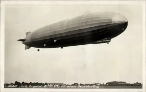 Ak Luftschiff Graf Zeppelin LZ 127,  Deutschlandflug