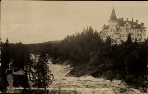 Ak Imatra Finnland, Imatra Hotel und Stromschnellen