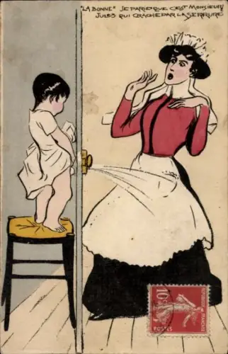 Künstler Ak Humor, La Bonne, Je Parie que c'est Monsieur Jules