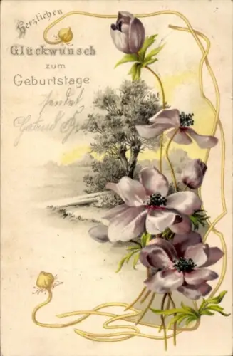 Ak Glückwunsch Geburtstag, Blumen