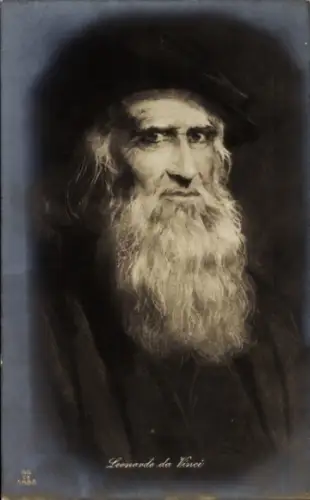 Ak Maler Leonardo da Vinci, Portrait