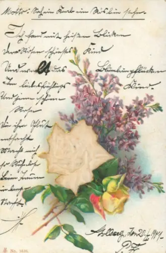 Litho Blumenstrauß, Rosen