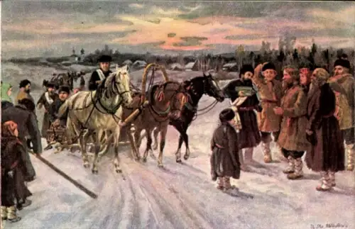 Künstler Ak Ansichten und Typen aus Russland, Troika