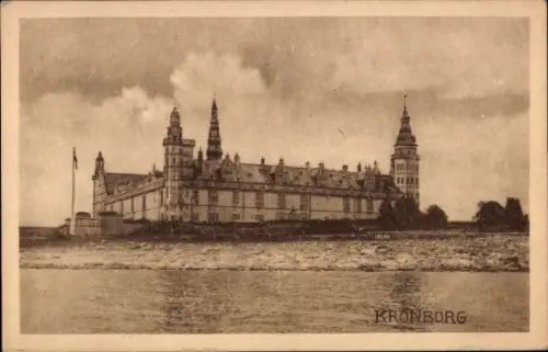 Ak Helsingør Helsingör Dänemark, Kronborg Slot, Schloss, Kronborg Schloss, Wasseransicht,  Archit