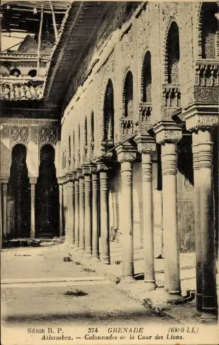 Ak Granada Andalusien Spanien, Alhambra, Kolonnaden, Säulen,  Spanien