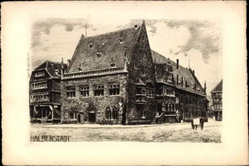 Ak Halberstadt am Harz, Rathaus