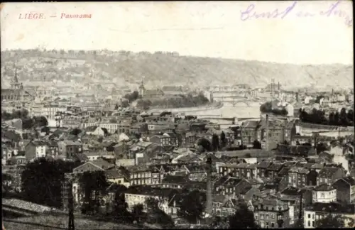 Ak Liège Lüttich Wallonien, Panorama von  Stadtansicht, Fluss, Hügel, Häuser