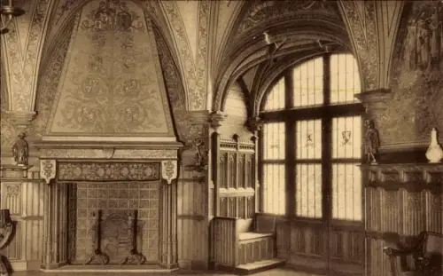 Ak Lennik Flämisch Brabant, Schloss Gaasbeek, Rittersaal