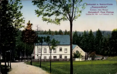 Ak Meinsdorf Callenberg Sachsen, Restaurant Tannmühle, Bes. Otto Werner